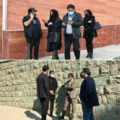 حضور پیشکسوتان و هنرمندان مقابل بیمارستان حضور پیشکسوتان، مدیران و هنرمندان مقابل بیمارستان