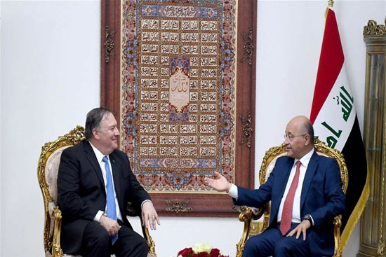 فشار آمریکا به عراق؛ پمپئو با صالح دیدار کرد تاکید صالح و پمپئو بر عدم افزایش تنش با ایران