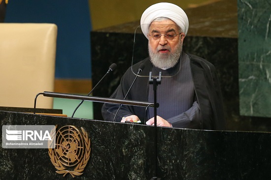 روحانی: پاسخ ما به مذاکرهی تحت تحریم، نه است سخنرانی روحانی در سازمان ملل آغاز شد