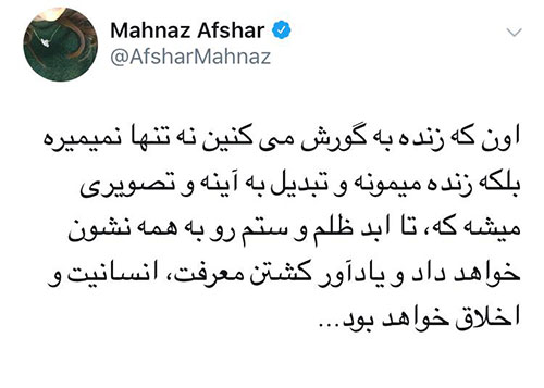 واکنش افشار به حذف تصویرش از پوستر آشفتگی